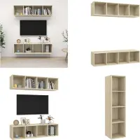 vidaXL Armoires TV murales 2 pcs. chêne Sonoma bois composite - Armoire TV - Armoire TV suspendue - Armoires TV suspendues