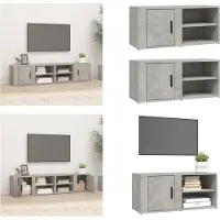 vidaXL Armoires TV 2 pcs. Betongrau 80x31,5x36 cm Bois composite - Armoire TV - Meubles TV - Support TV