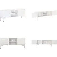 vidaXL Armoire TV Blanc 115x30x46 cm Bois massif Mango - Armoire TV - Armoire TV en bois - Armoires TV en bois
