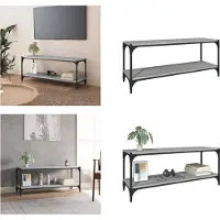 vidaXL Armoire TV Gris Sonoma 100x33x41 cm Bois composite et acier - Armoire TV - Meubles TV - Support TV
