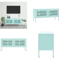vidaXL Armoire TV vert menthe 105x35x50 cm Acier - Armoire TV - Armoires TV - Armoire Hi-Fi - Armoires Hi-Fi