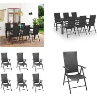 vidaXL Ensemble de jardin 7 pièces noir