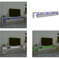 vidaXL Armoire TV avec lampes LED gris béton 260x36,5x40 cm - Armoire TV - Panneaux TV - Armoire média