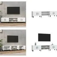 vidaXL Armoire TV Blanc 180x31,5x40 cm Bois composite - Armoire TV - Meubles TV - Supports TV