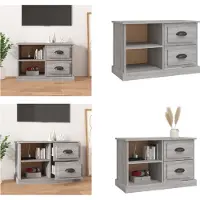 vidaXL Armoire TV Gris Sonoma 73x35,5x47,5 cm Bois composite - Armoire TV - Meubles TV - Supports TV