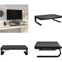 vidaXL Support d'écran noir 37x28x11,5 cm - Support d'écran - Rehausse de bureau - Rehausse d'écran - Support d'écran