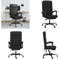 vidaXL Chaise de bureau avec fonction de massage Noir similicuir - Chaise de bureau avec fonction de massage - Chaise de bureau électrique