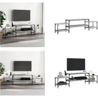 vidaXL Armoire TV Gris Sonoma 197x35x52 cm Bois composite - Armoire TV - Meubles TV - Support TV