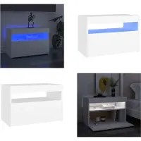 vidaXL Armoire TV avec lampes LED Blanc 60x35x40 cm - Armoire TV - Armoire TV Avec Lampes LED - Armoire TV Avec Lampes LED