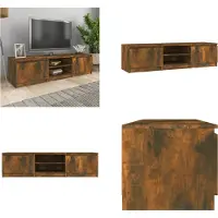 vidaXL Armoire TV chêne fumé 140x40x35,5 cm Bois composite - Armoire TV - Meubles TV - Supports TV