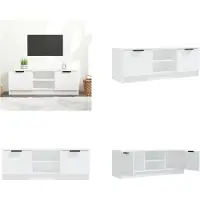 vidaXL Armoire TV Blanc 102x35x36,5 cm Bois composite - Armoire TV - Meubles TV - Supports TV