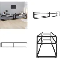 vidaXL Armoire TV Transparent 220x40x40,5 cm Verre trempé - Armoire TV - Meubles TV - Support TV - Table TV