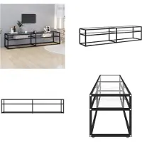 vidaXL Armoire TV Transparent 180x40x40,5 cm Verre trempé - Armoire TV - Meubles TV - Supports TV