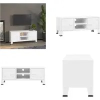 vidaXL Armoire TV style industriel blanc 105x35x42 cm Métal - Meuble TV - Armoires TV - Support TV - Table TV