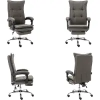 vidaXL Chaise de bureau Gris Tissu - Chaise de bureau - Chaises de bureau - Chaise d'ordinateur