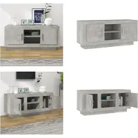 vidaXL Armoire TV gris béton 102x35x45 cm Bois composite - Armoire TV - Armoire TV - Lowboard - Armoire