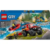 LEGO City 60412 Camion De Pompiers 4X4 Avec Bateau De Sauvetage