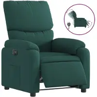 vidaXL Fauteuil relax électrique vert foncé Tissu
