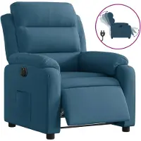 vidaXL Fauteuil relax électrique bleu velours