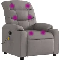 vidaXL Fauteuil de massage Taupe Tissu