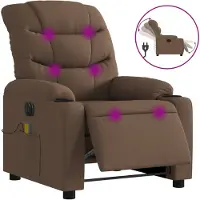 vidaXL Fauteuil de massage électrique Marron Tissu