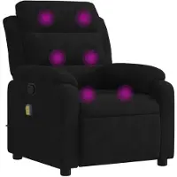 vidaXL Fauteuil de massage noir velours
