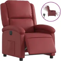 vidaXL Fauteuil relax électrique vin rouge similicuir