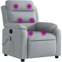 vidaXL Fauteuil de massage gris clair Tissu