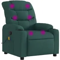 vidaXL Fauteuil de massage vert foncé Tissu