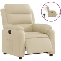 vidaXL Fauteuil relax électrique Crème Tissu
