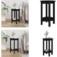 vidaXL Table basse Noir Ø 40x60 cm Pin massif - Table basse - Tables basses - Table d'appoint - Table de salon