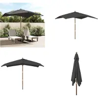 vidaXL Parasol avec mât en bois Anthracite 300x300x273 cm