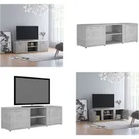 vidaXL Armoire TV gris béton 120x34x37 cm Bois composite - Armoire TV - Armoires TV - Table TV