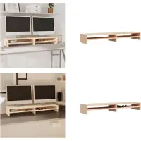 vidaXL Support d'écran 100x24x13 cm pin massif - Support d'écran - Rehausse de bureau - Rehausse d'écran - Rehausses d'écran