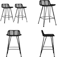 vidaXL Tabouret de bar 2 pcs rotin noir - Tabouret de bar