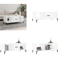 vidaXL Table basse blanche 102x50x40 cm Bois composite - Table basse - Tables basses - Table d'appoint - Table de salon