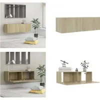 vidaXL Armoire TV Chêne Sonoma 100x30x30 cm Bois composite - Armoire TV - Meubles TV - Sideboard