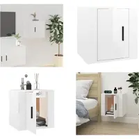 vidaXL Armoire TV murale blanc brillant 40x34,5x40 cm - Meuble TV mural - Meubles TV muraux - Armoire TV - Console TV