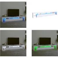 vidaXL Armoire TV avec lampes LED Blanc 260x36,5x40 cm - Armoire TV - Pied TV - Armoire média