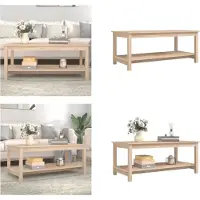 vidaXL Table basse 110x55x45 cm Pin massif - Table basse - Tables basses - Table d'appoint - Table de salon