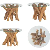 vidaXL Table basse Teck massif 60 cm - Table basse - Tables basses - Table d'appoint - Table basse