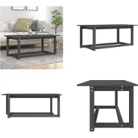 vidaXL Table basse Gris 110x55x45 cm Pin massif - Table basse - Tables basses - Table d'appoint - Table de salon