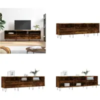 vidaXL Armoire TV chêne fumé 150x30x44,5 cm Bois composite - Armoire TV - Panneaux TV - Tableau TV