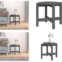 vidaXL Table basse Gris Ø 52,5x45 cm Pin massif - Table basse - Tables basses - Table d'appoint - Table de salon