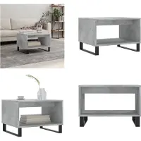 vidaXL Table basse gris béton 60x50x40 cm Bois composite - Table basse - Tables basses - Table d'appoint - Table de salon