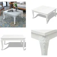 vidaXL Table basse 80x80x42 cm Blanc brillant - Table basse brillante - Tables basses brillantes - Table d'appoint brillante - Tables d'appoint brillantes