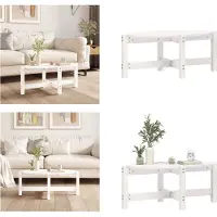 vidaXL Table basse blanche 87x48x35 cm Pin massif - Table basse - Tables basses - Table d'appoint - Table de salon