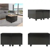 vidaXL Table basse noir brillant 60x60x35 cm Bois composite - Table basse - Tables basses - Table à café