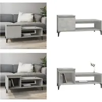 vidaXL Table basse gris béton 100x50x45 cm Bois composite - Table basse - Tables basses - Table d'appoint - Table de salon