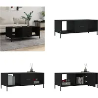 vidaXL Table basse noire 102x50x40 cm Bois composite - Table basse - Tables basses - Table d'appoint - Table de salon